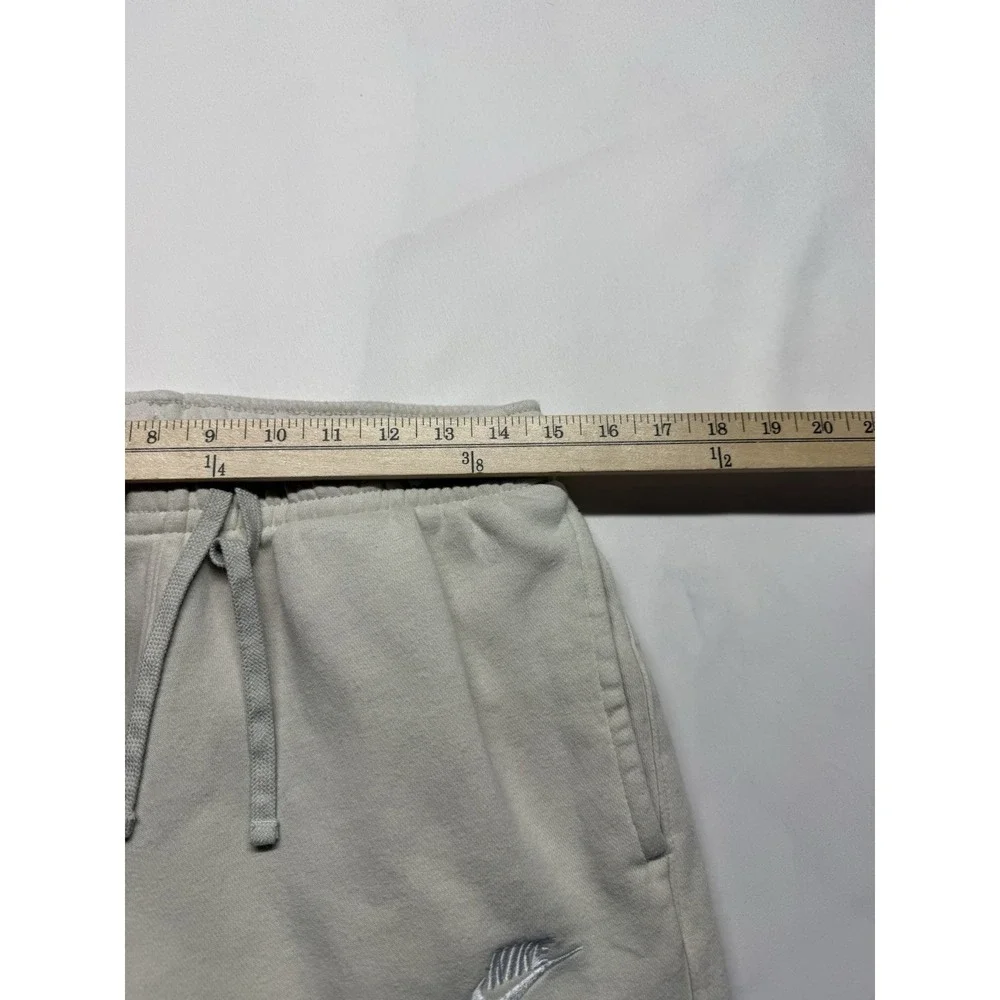 Nike Jogger‎ Sweatpants Mens Medium Beige fleece Athletic drawstring back pocket